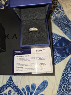 Mens 10k white gold lab created diamond ring.